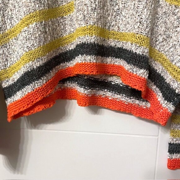 Mystree Multicolor Striped Drop-Shoulder Crewneck Sweater Size Small - Picture 5 of 14